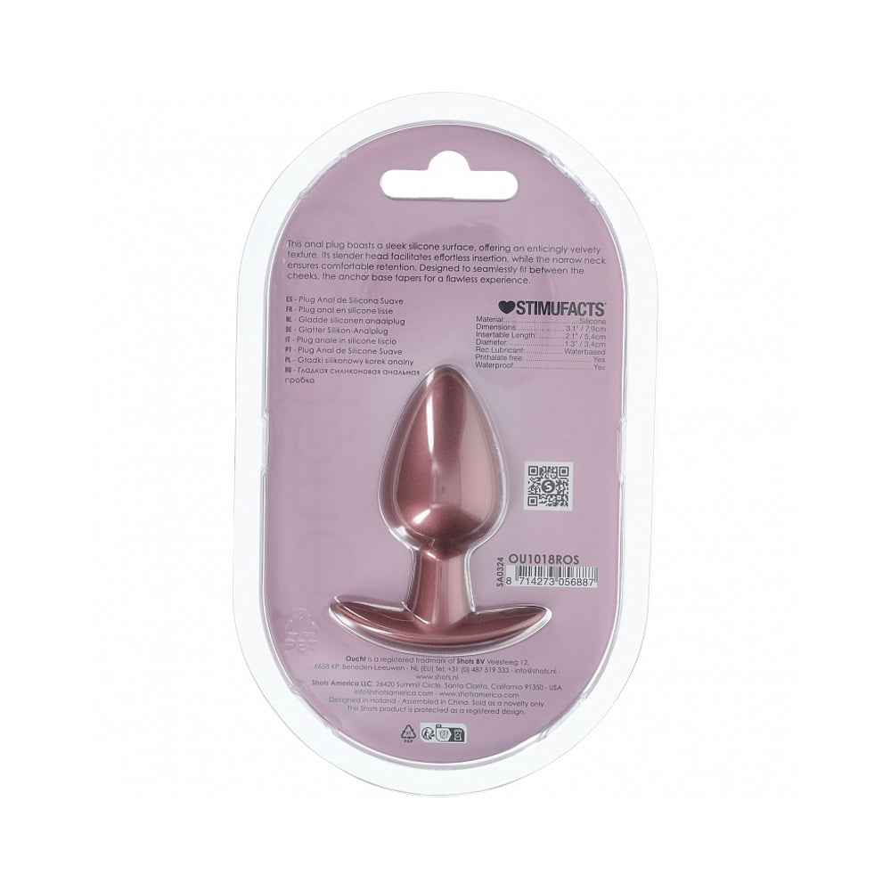Shots Ouch! Smooth Silicone Anal Plug Medium 3.1 in. 7