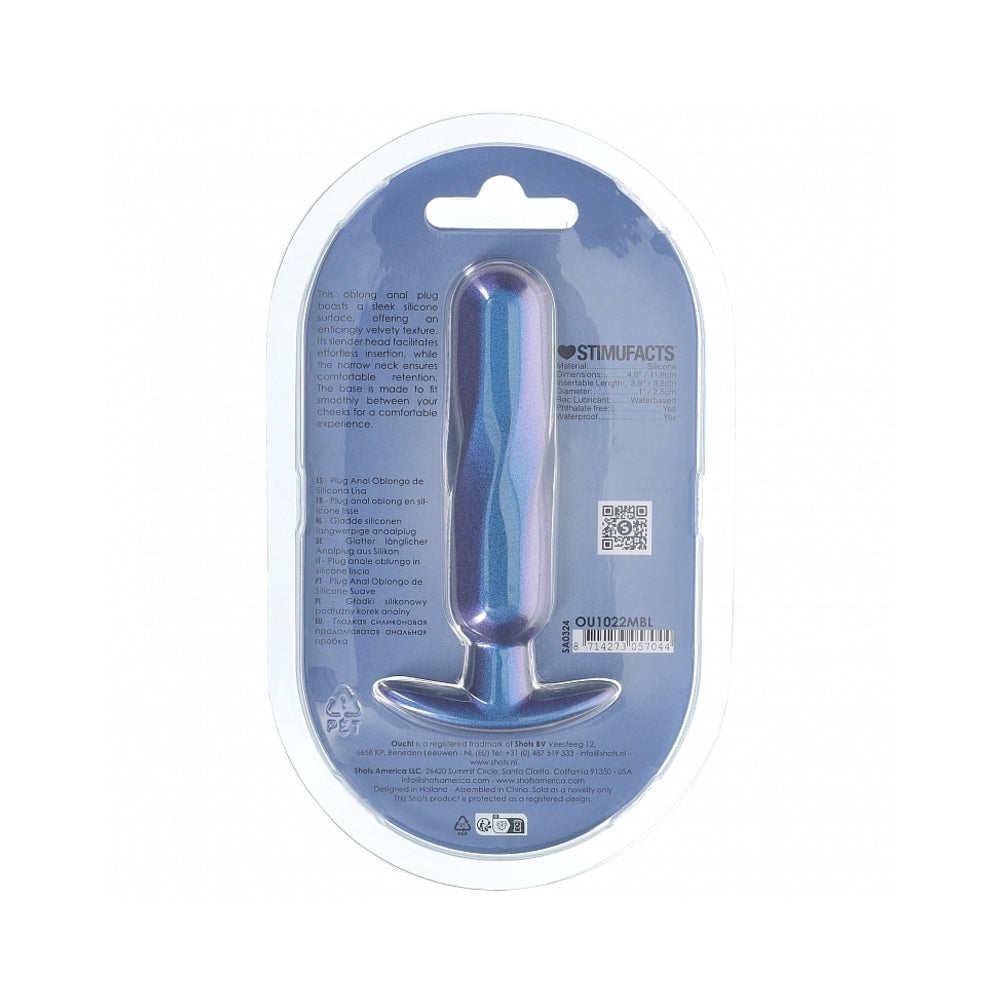Shots Ouch! Smooth Silicone Oblong Anal Plug 4.6 in. 1