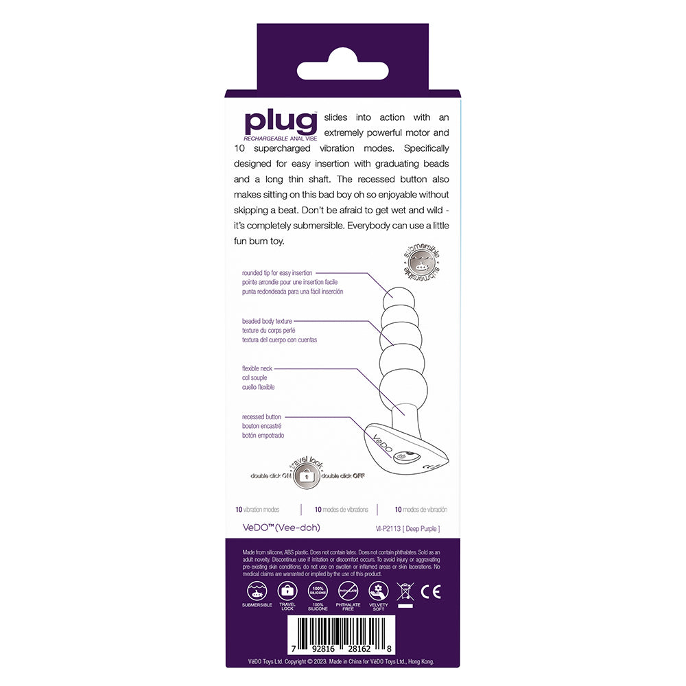 VeDO Plug Rechargeable Silicone Vibrating Anal Plug 11