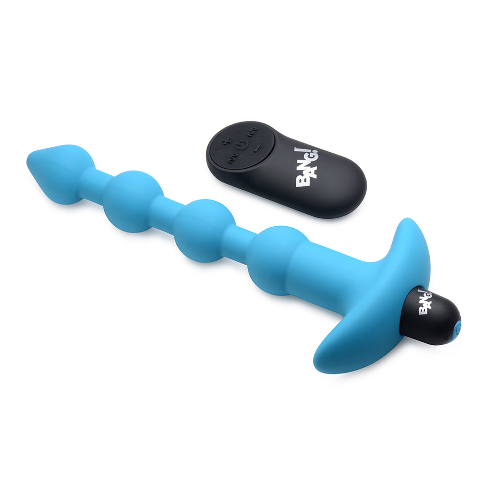 XR Brands BANG! Vibrating Silicone Anal Beads & Remote Control Blue3