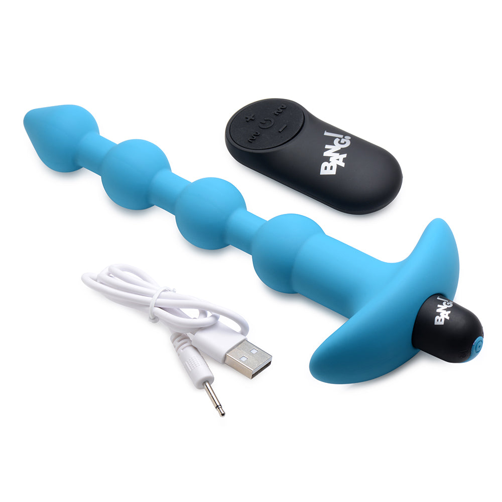 XR Brands BANG! Vibrating Silicone Anal Beads & Remote Control Blue4