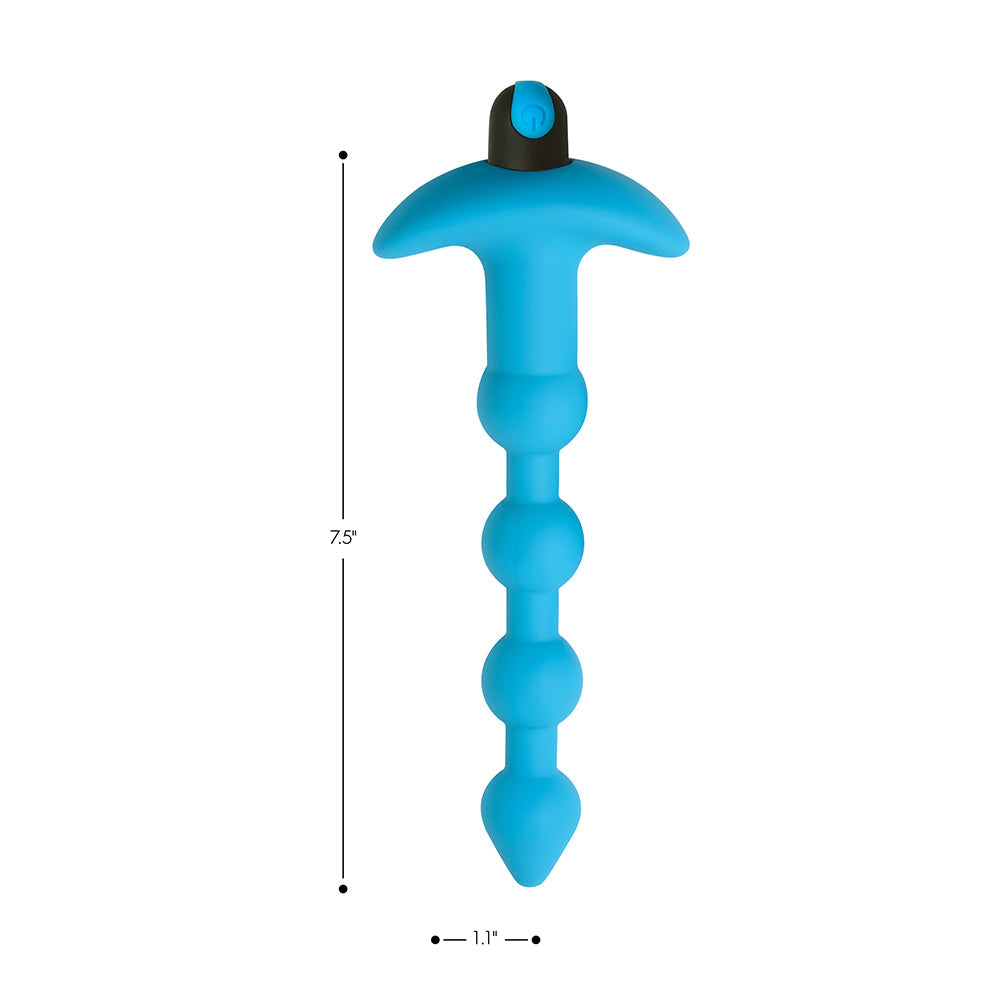 XR Brands BANG! Vibrating Silicone Anal Beads & Remote Control Blue7