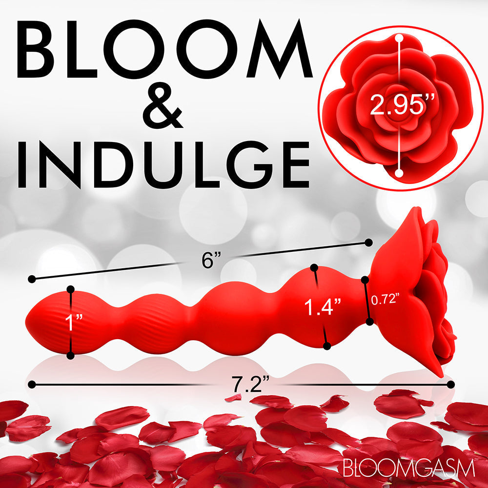 XR Brands Bloomgasm Rose Twirl 10X Vibrating & Rotating Silicone Anal Beads13