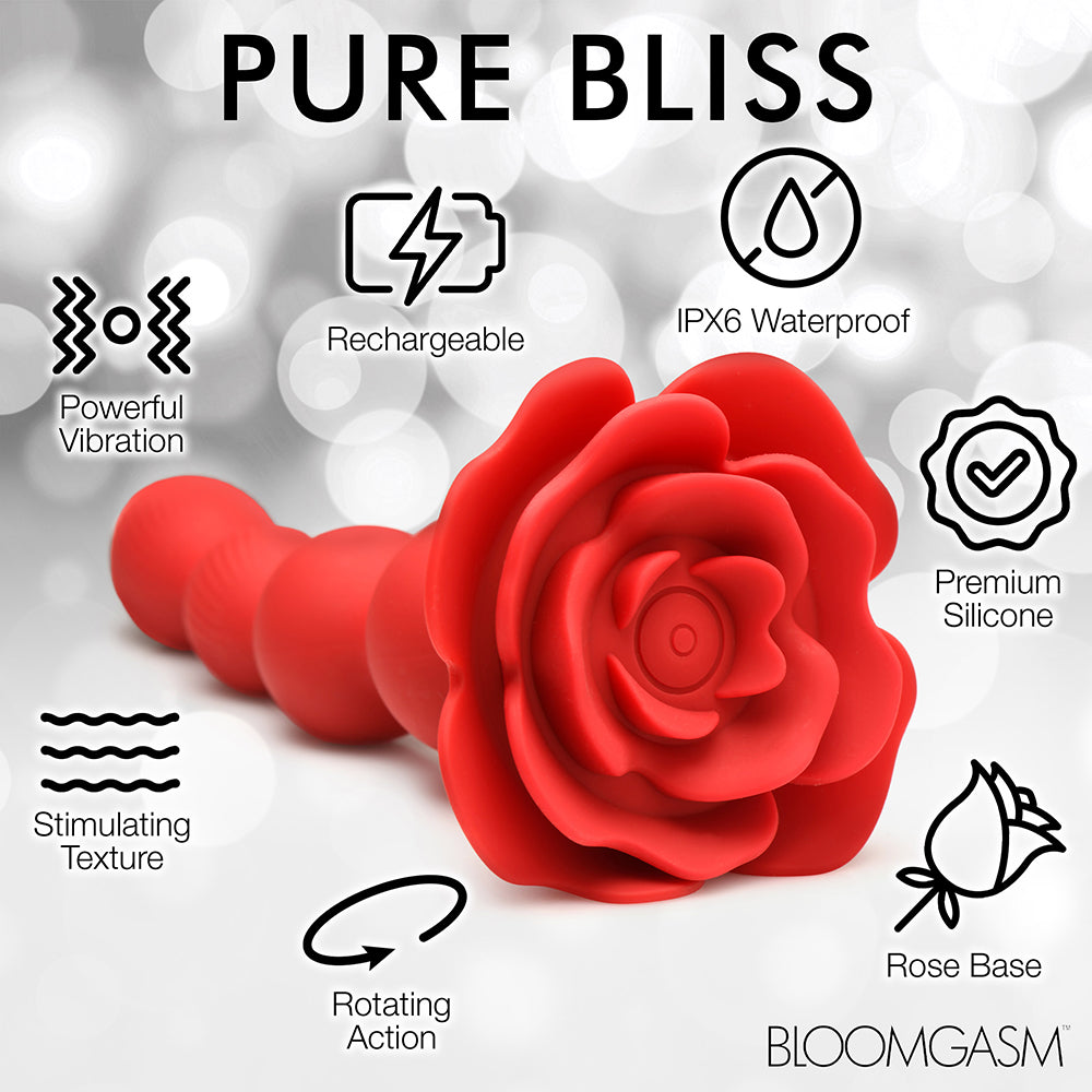 XR Brands Bloomgasm Rose Twirl 10X Vibrating & Rotating Silicone Anal Beads14