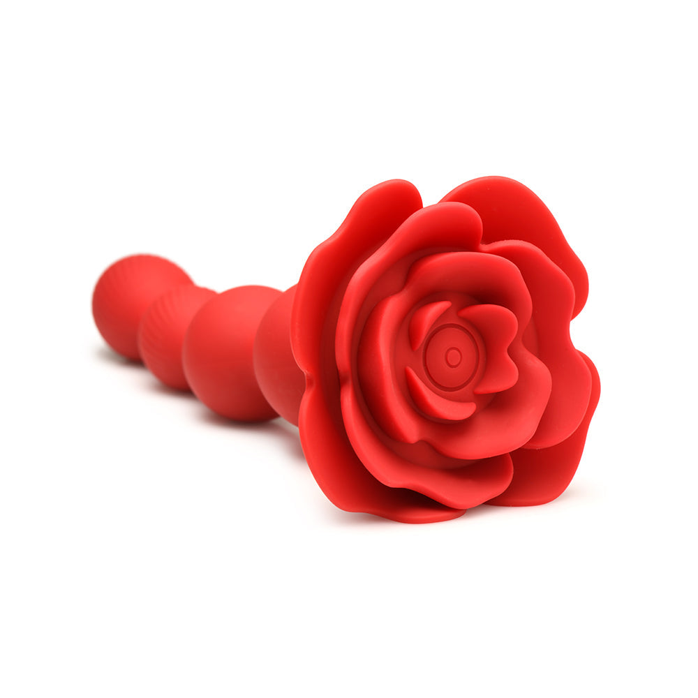 XR Brands Bloomgasm Rose Twirl 10X Vibrating & Rotating Silicone Anal Beads4
