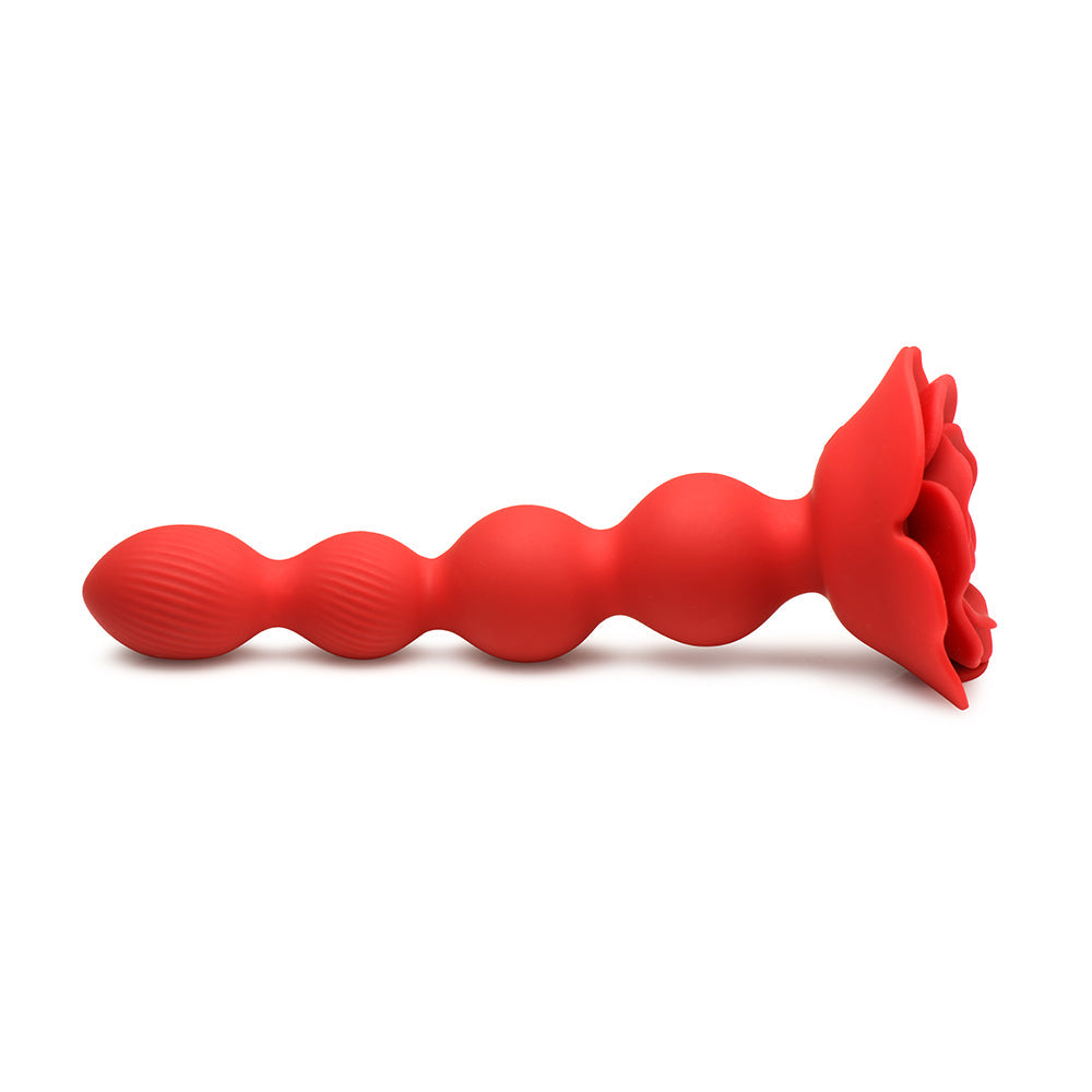 XR Brands Bloomgasm Rose Twirl 10X Vibrating & Rotating Silicone Anal Beads5