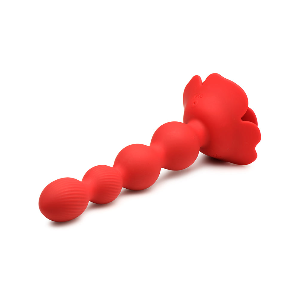 XR Brands Bloomgasm Rose Twirl 10X Vibrating & Rotating Silicone Anal Beads6