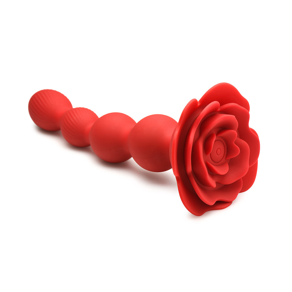 XR Brands Bloomgasm Rose Twirl 10X Vibrating & Rotating Silicone Anal Beads7