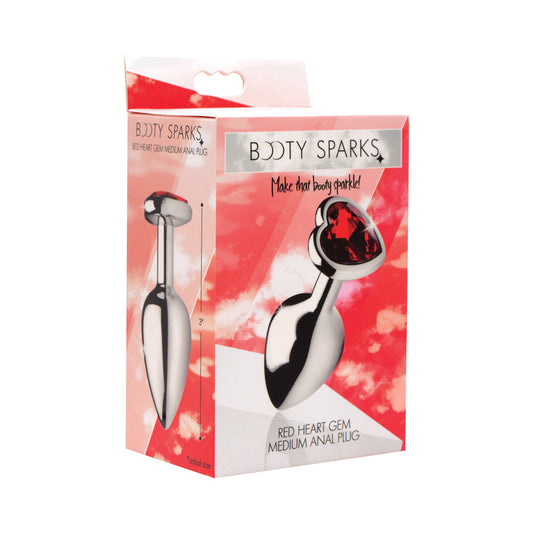 XR Brands Booty Sparks Red Heart Gem Anal Plug1