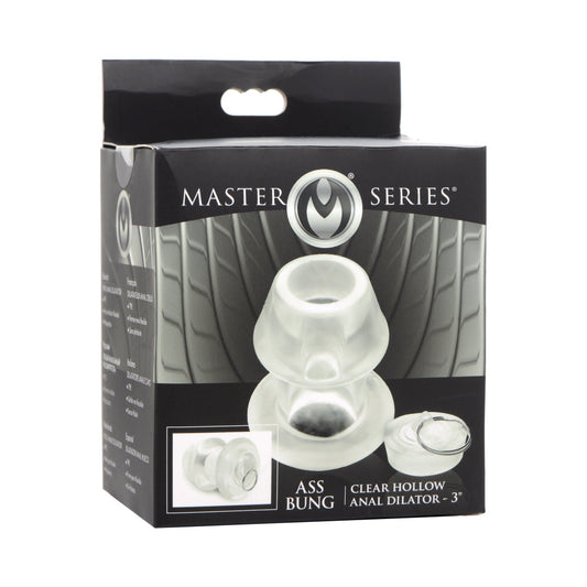 XR Brands Master Series Ass Bung Clear Hollow Anal Dilator 3 in.