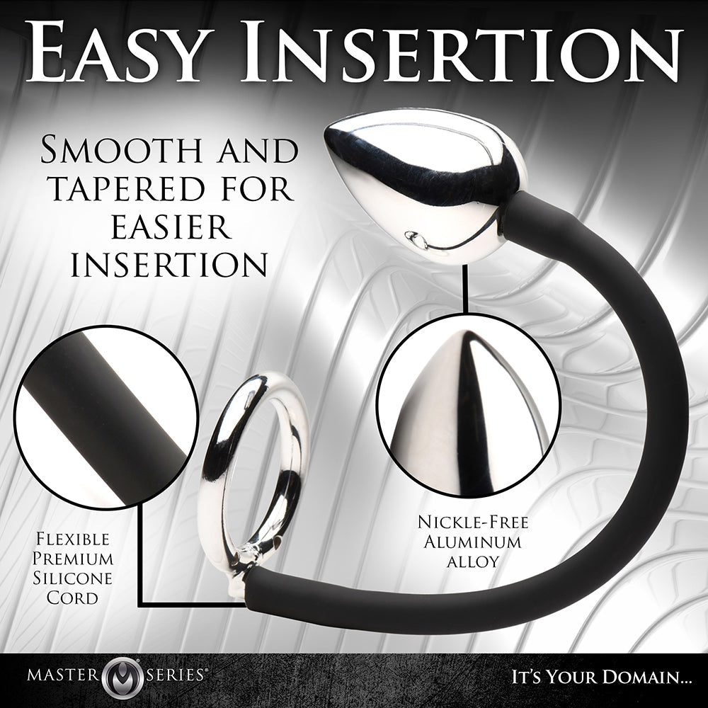 XR Brands Master Series Tug + Plug Cock & Ball Ring with Anal Plug 11