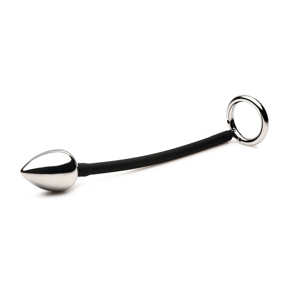 XR Brands Master Series Tug + Plug Cock & Ball Ring with Anal Plug 4