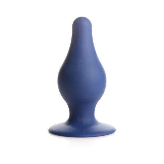 XR Brands Squeeze-It Squeezable Tapered Large Anal Plug Blue 1
