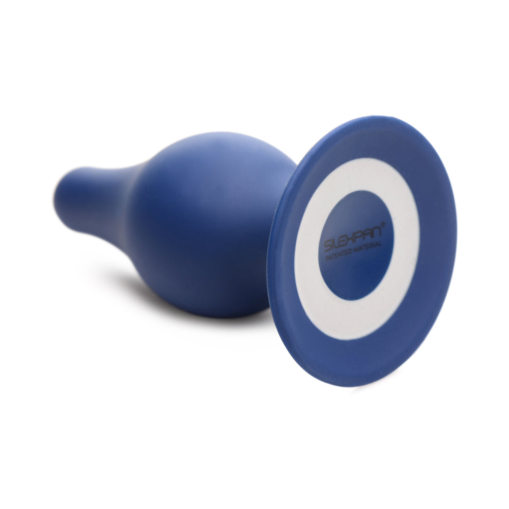 XR Brands Squeeze-It Squeezable Tapered Large Anal Plug Blue 3
