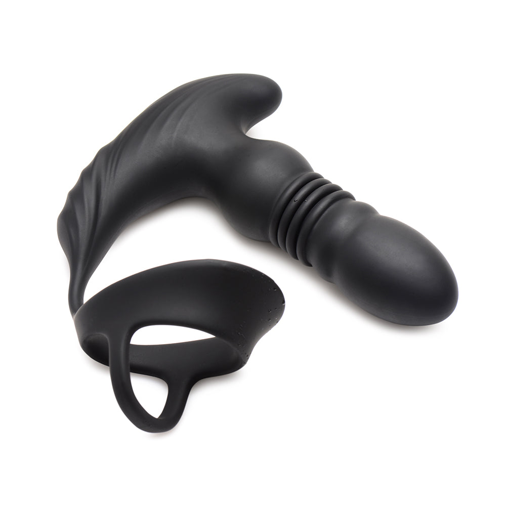 XR Brands Thunderplugs 10X Thrusting Silicone Vibrator with Cock & Ball Strap & Remote 2