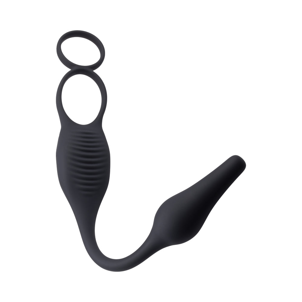Zero Tolerance Plug & Tug Rechargeable Vibrating C-Ring Combo Silicone Black 4