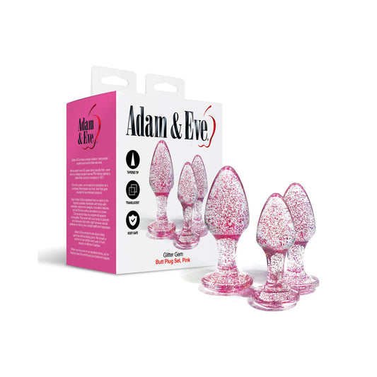 Adam & Eve Glitter Gem Butt Plug Set1