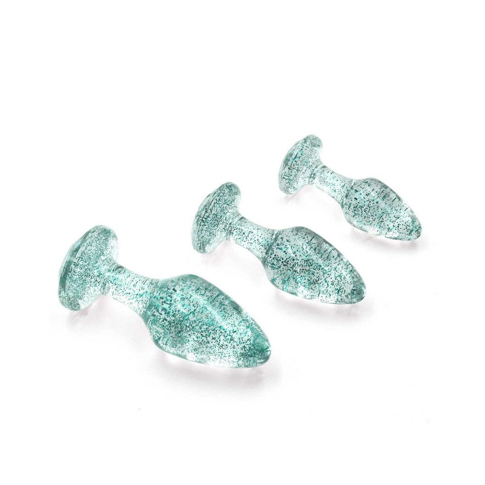 Adam & Eve Glitter Gem Butt Plug Set3