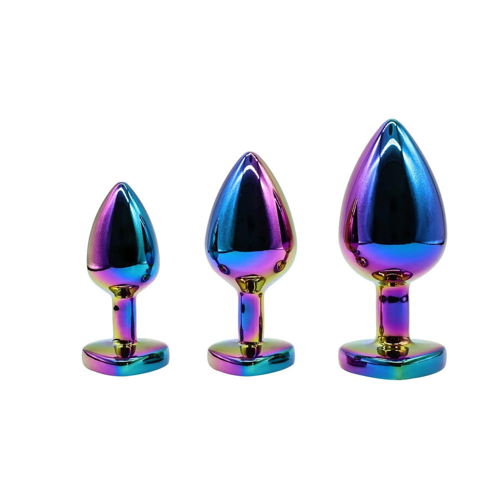 Adam & Eve Rainbow Heart Anal Plug Training Set2