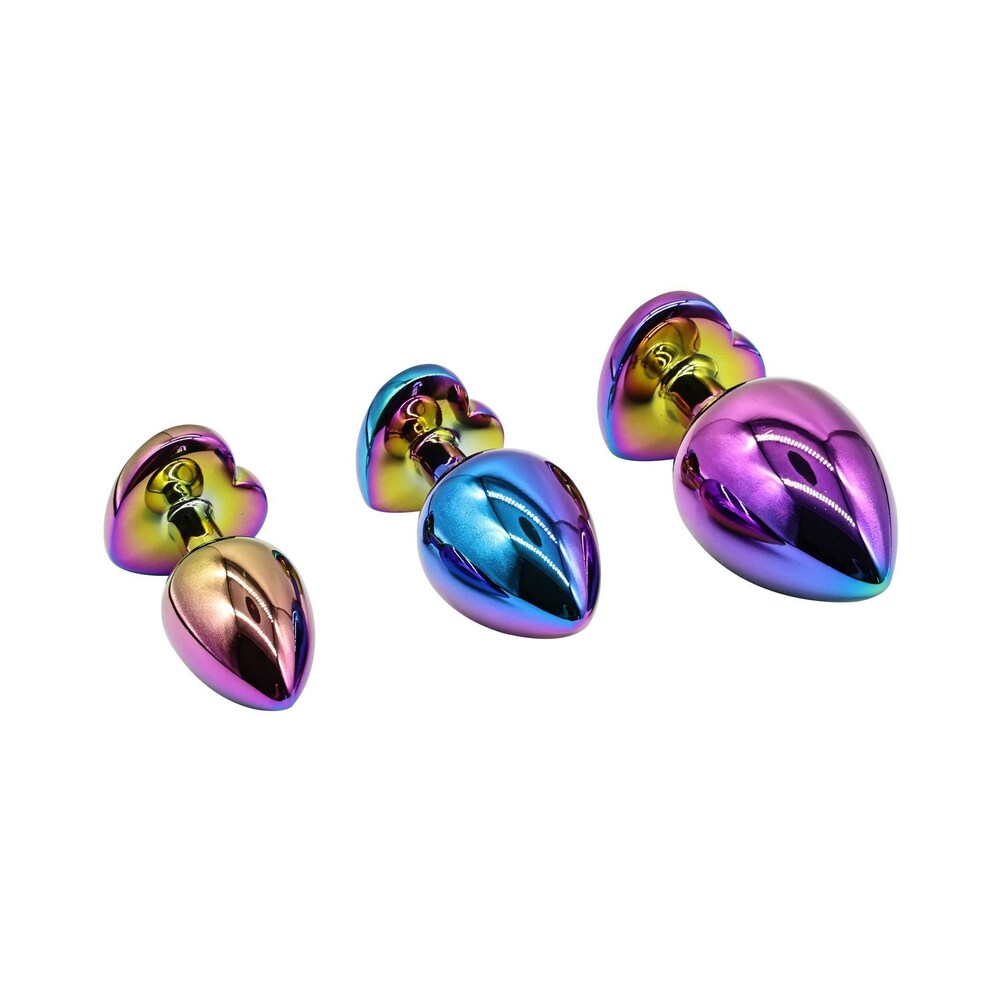 Adam & Eve Rainbow Heart Anal Plug Training Set3