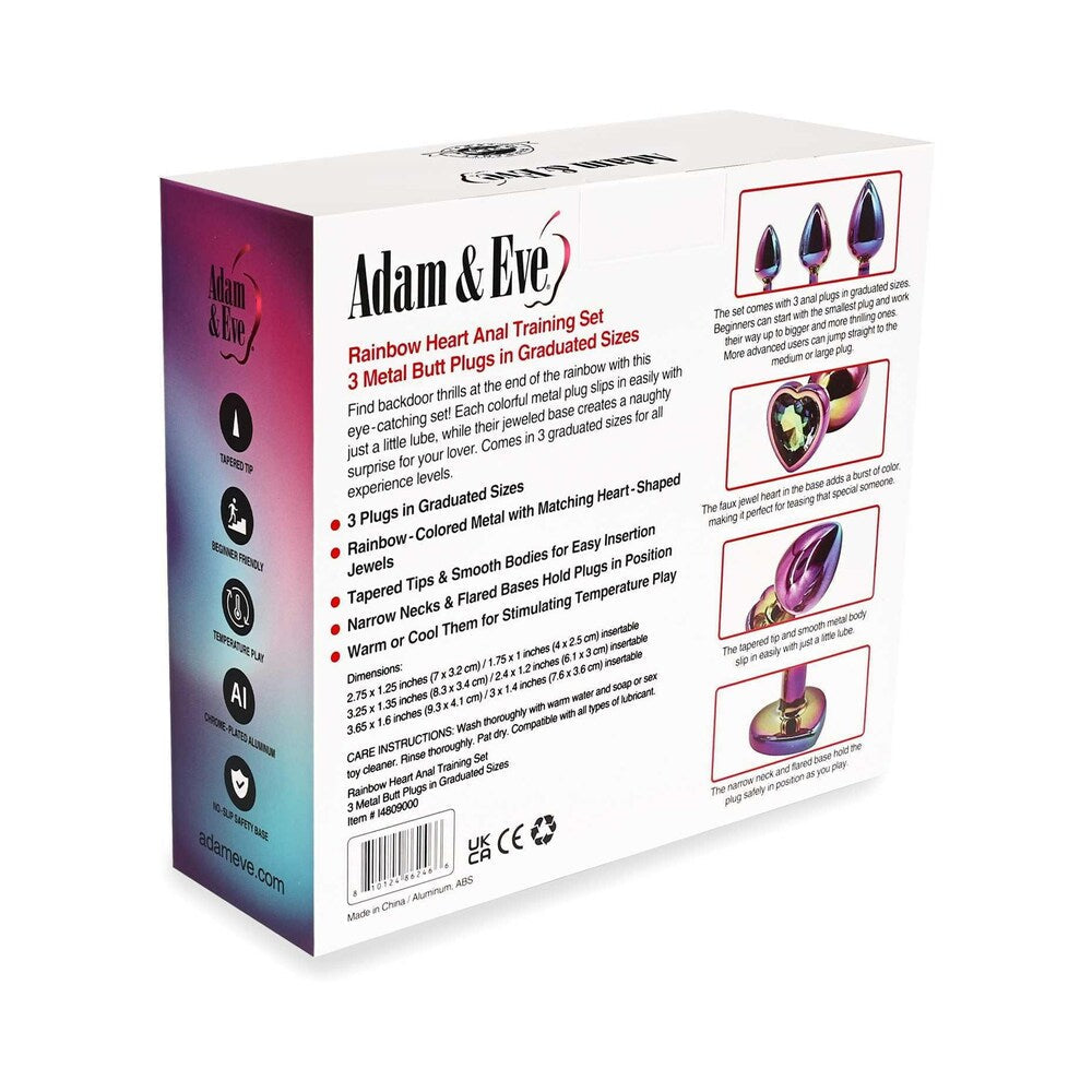 Adam & Eve Rainbow Heart Anal Plug Training Set6