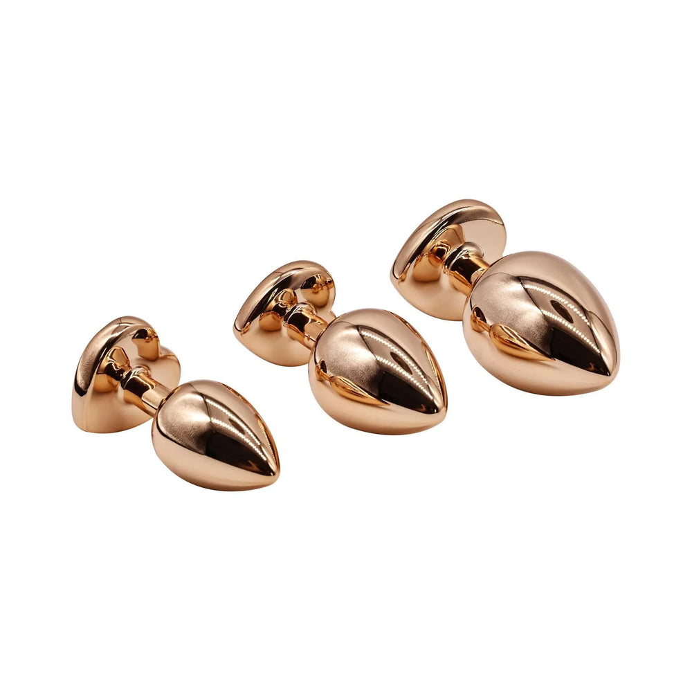 Adam & Eve Rose Gold Pink Heart Anal Plug Training Set2