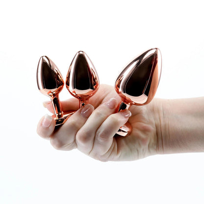 Adam & Eve Rose Gold Pink Heart Anal Plug Training Set6