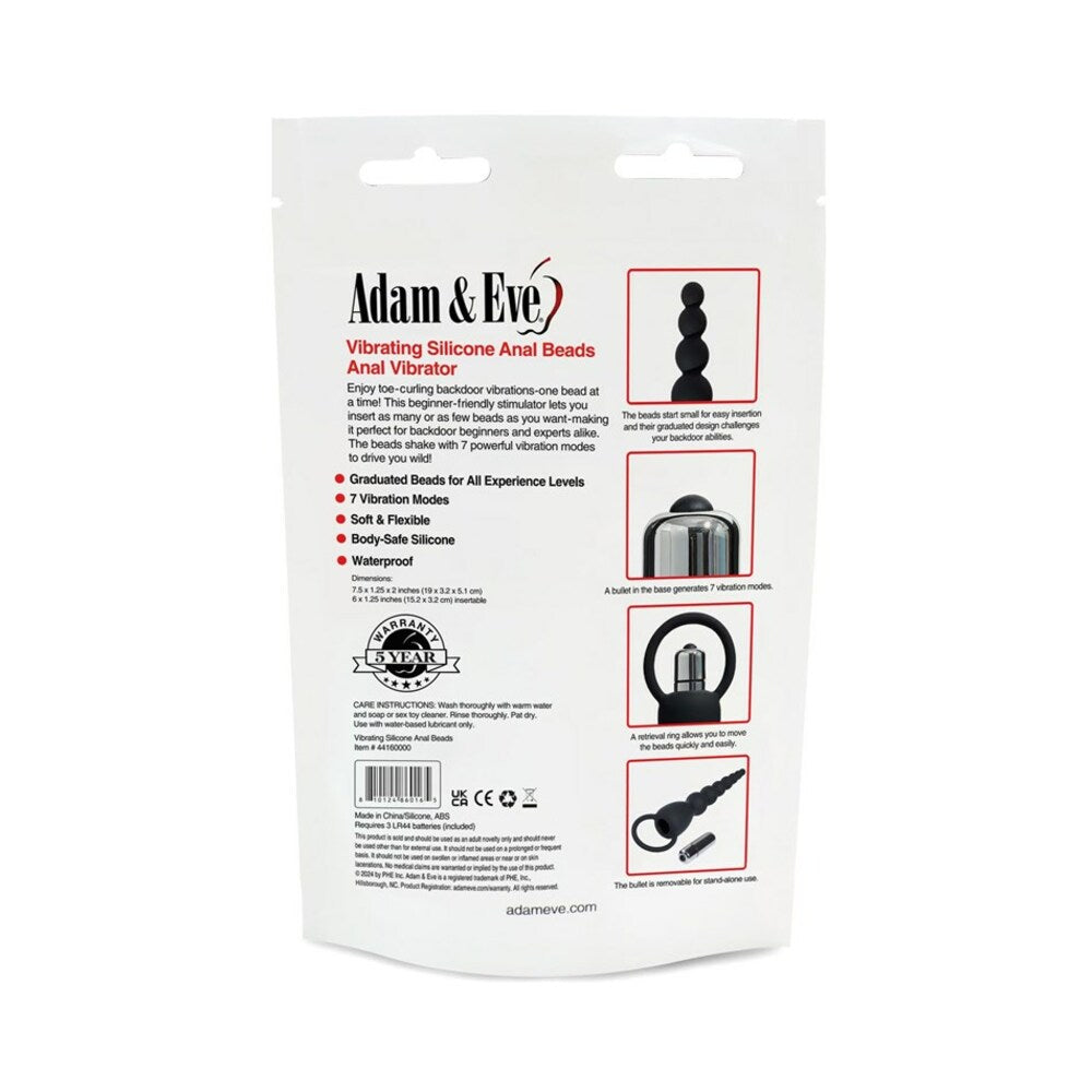 Adam & Eve Vibrating Silicone Anal Beads (Bag Packaging)6