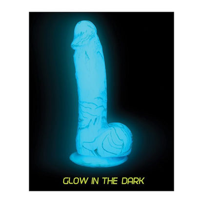 B.M.S. Enterprises Addiction Luke Glow in the Dark 7.5" Dildo - Blue 2