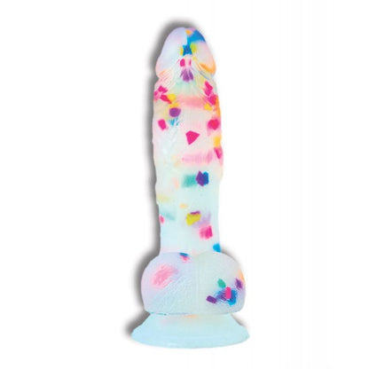 B.M.S. Enterprises Addiction Party Marty 7.5" Dildo - Frost/Confetti 3
