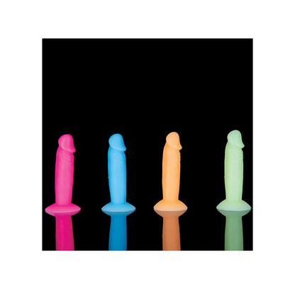B.M.S. Enterprises Addiction Silly Willy 3.3" Glow in the Dark Dildo Fishbowl - Asst. Glow in the Dark Display of 12 2