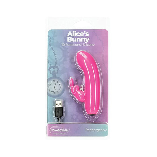 B.M.S. Enterprises Alice's Bunny Rechargeable Bullet w/Rabbit Sleeve - 10 Functions 