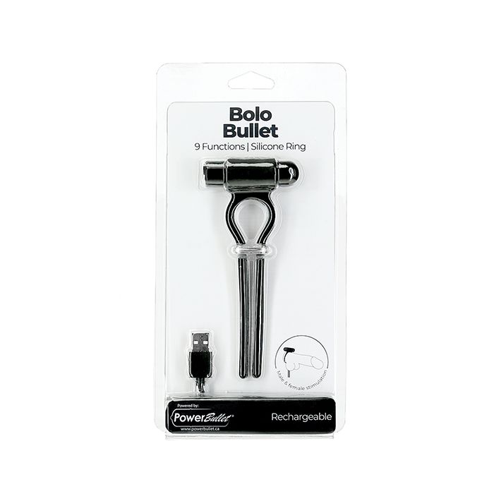 B.M.S. Enterprises Bolo Bullet Vibrating Adjustable Cock Tie - Black 