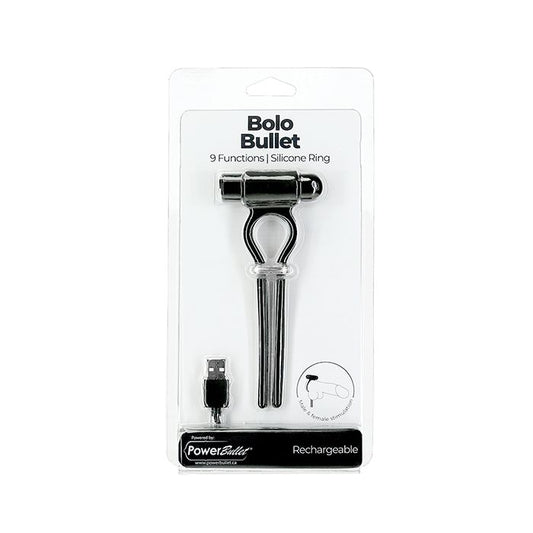 B.M.S. Enterprises Bolo Bullet Vibrating Adjustable Cock Tie - Black 