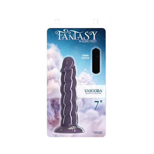 B.M.S. Enterprises Fantasy Addiction 7" Unicorn Dildo - Purple 