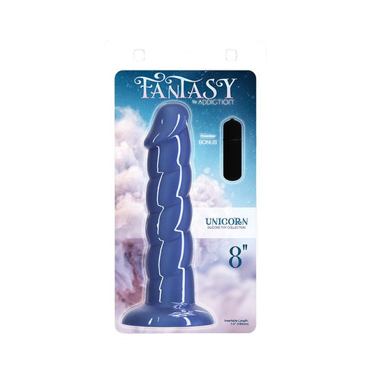B.M.S. Enterprises Fantasy Addiction 8" Unicorn Dildo - Blue 