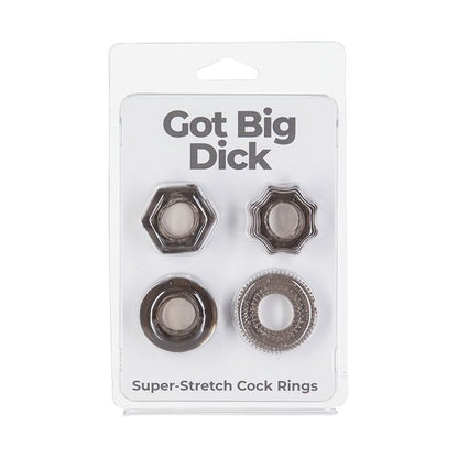 B.M.S. Enterprises Got Big Dick 4 Pack Cock Rings - Black 