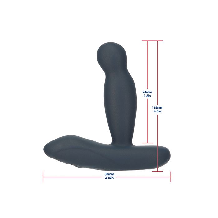 B.M.S. Enterprises Lux Active Revolve 4.5" Rotating & Vibrating Anal Massager - Dark Blue 4