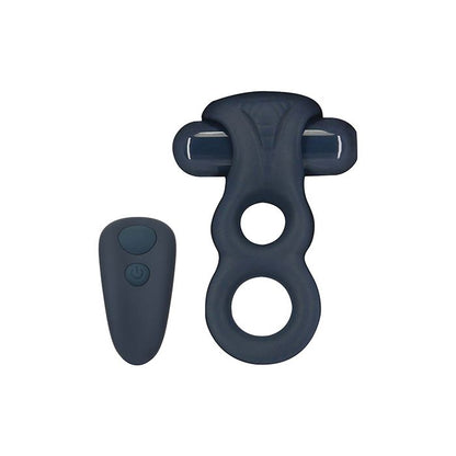 B.M.S. Enterprises Lux Active Triad 4.5" Vibrating Dual Ring w/Remote - Dark Blue 2