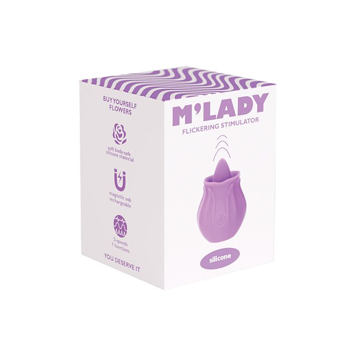 B.M.S. Enterprises M'Lady Flickering Tongue & Vibrating Clitoral Stimulator - Purple 