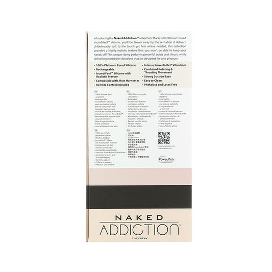 B.M.S. Enterprises Naked Addiction The Freak 7.5" Rotating & Thrusting Vibrating Dong - Ivory 1