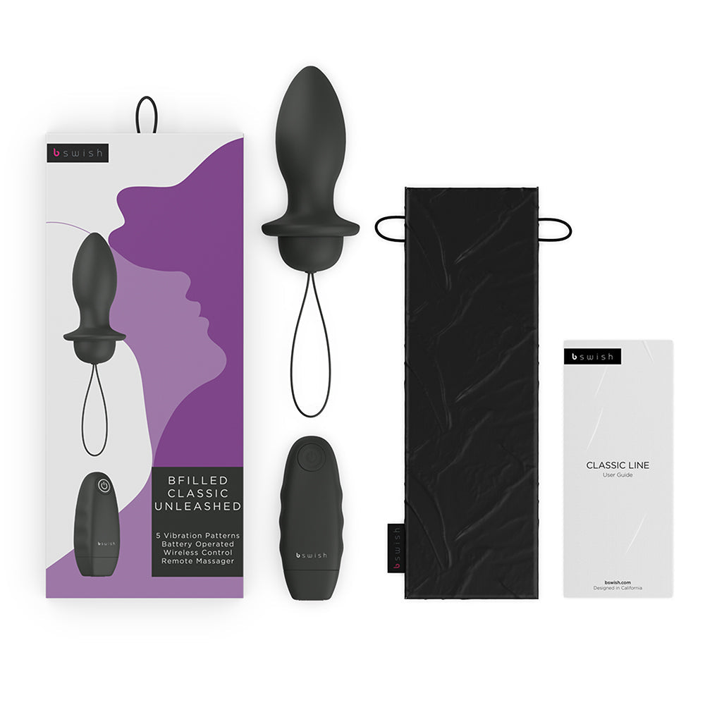 B Swish Bfilled Classic Unleashed Vibrating Plug Black6
