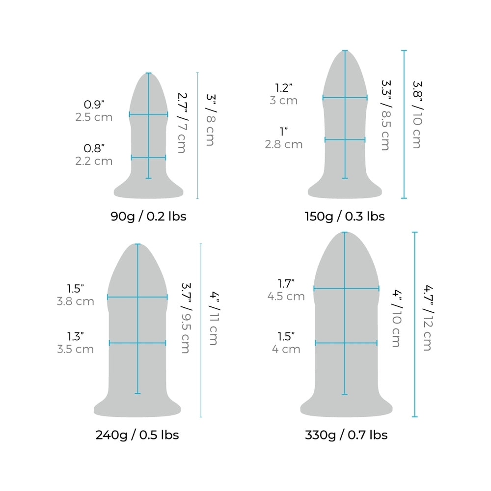 b-Vibe 4-Piece Anal Dilators Glass Plug Set7
