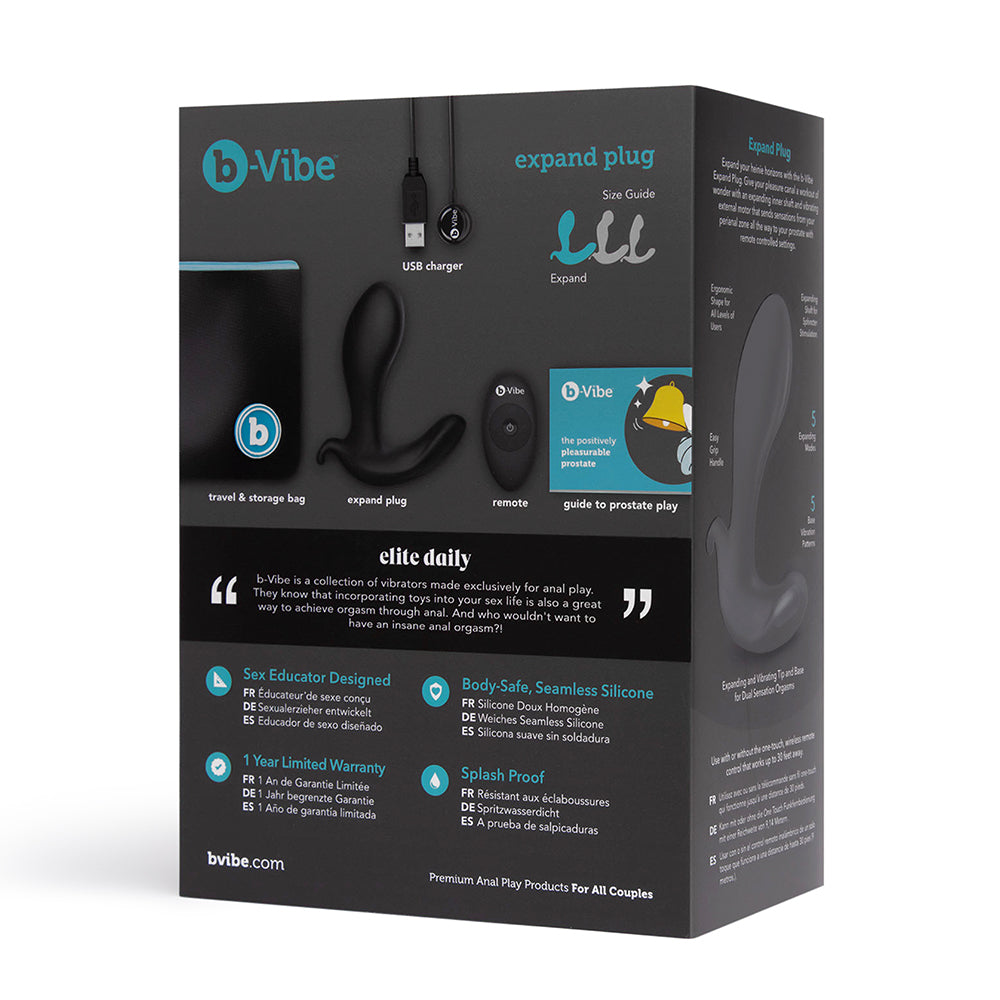 b-Vibe Expand Expanding and Vibrating Remote Control Plug Black11
