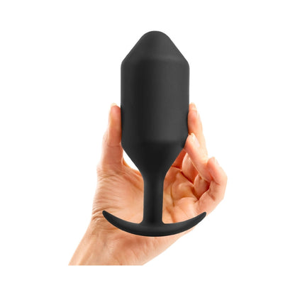 b-Vibe Snug Plug 7 Weighted Silicone Anal Plug Black4