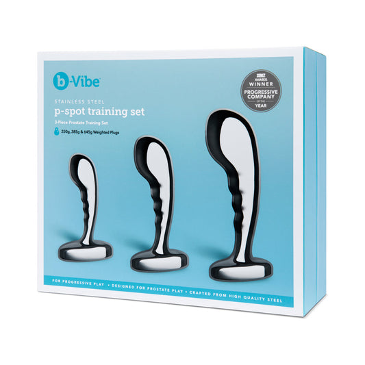 b-Vibe Stainless Steel P-Spot Plug Training Set 