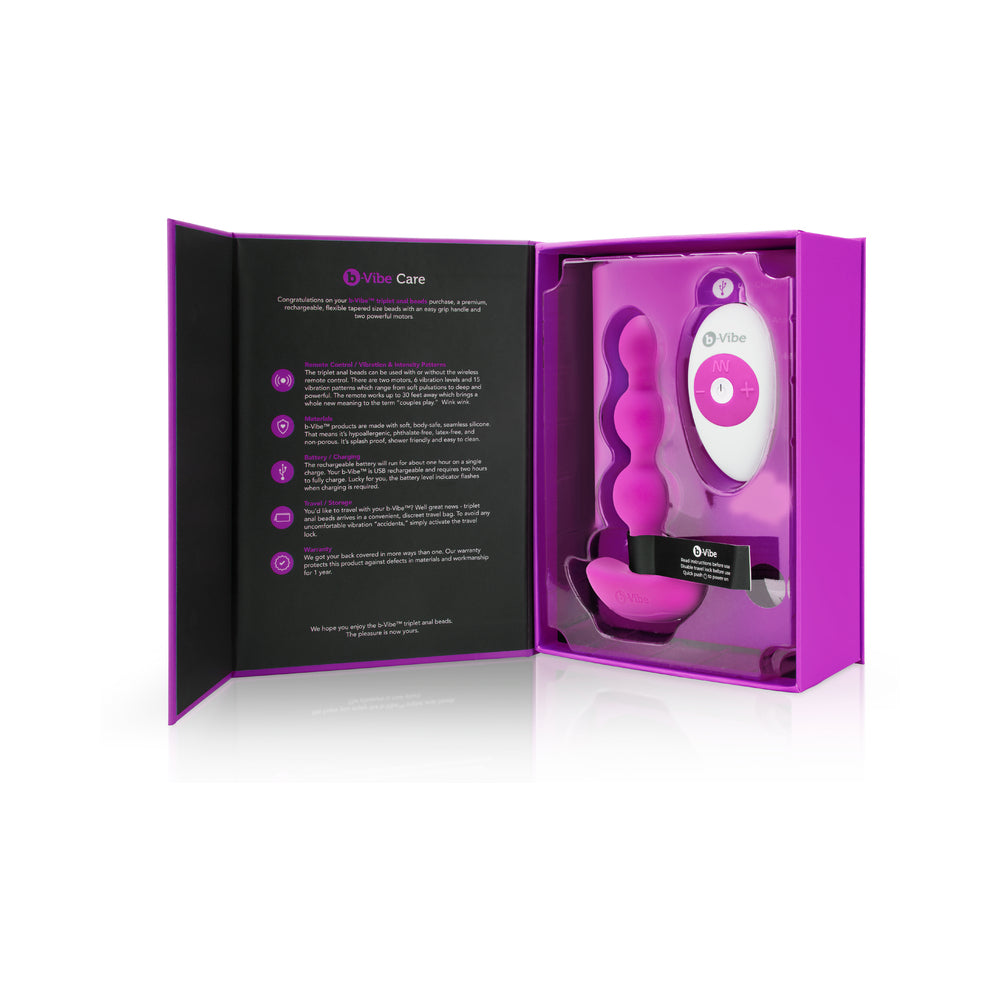 b-Vibe Triplet Rechargeable Remote-Controlled Vibrating Anal Beads Plug16