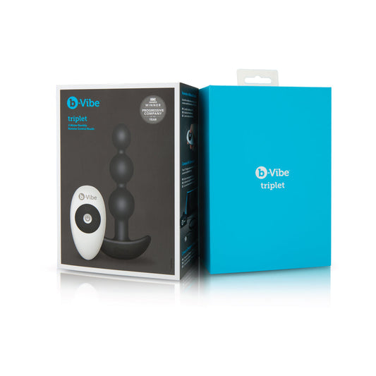 b-Vibe Triplet Rechargeable Remote-Controlled Vibrating Anal Beads Plug 