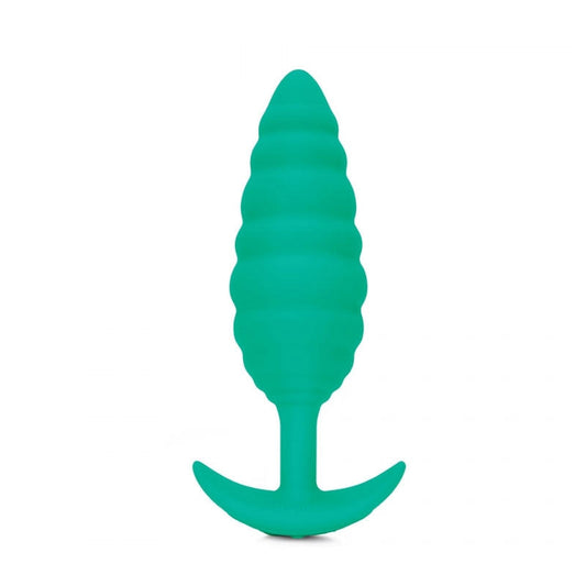 b-Vibe Twist Rechargeable Vibrating Silicone Textured Anal Plug Green 