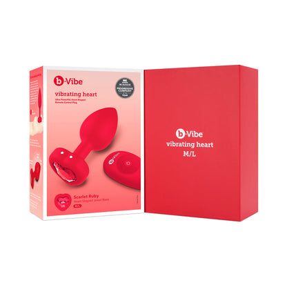 b-Vibe Vibrating Heart Anal Plug with Heart-Shaped Jewel Base M/L Red10